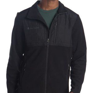 FREE COUNTRY Men's Fleece Jacket in Black Mixed Media Size 2X